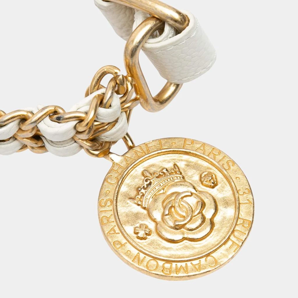 Chanel Chanel White Small Quilted Caviar Twist Your Buttons Flap 9