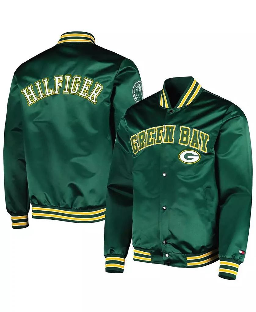 Tommy Hilfiger Men's Green Green Bay Packers Elliot Varsity Full-Snap Jacket 1