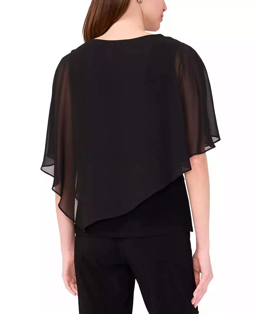 MSK Women's Beaded Overlay Split-Sleeve Top 2