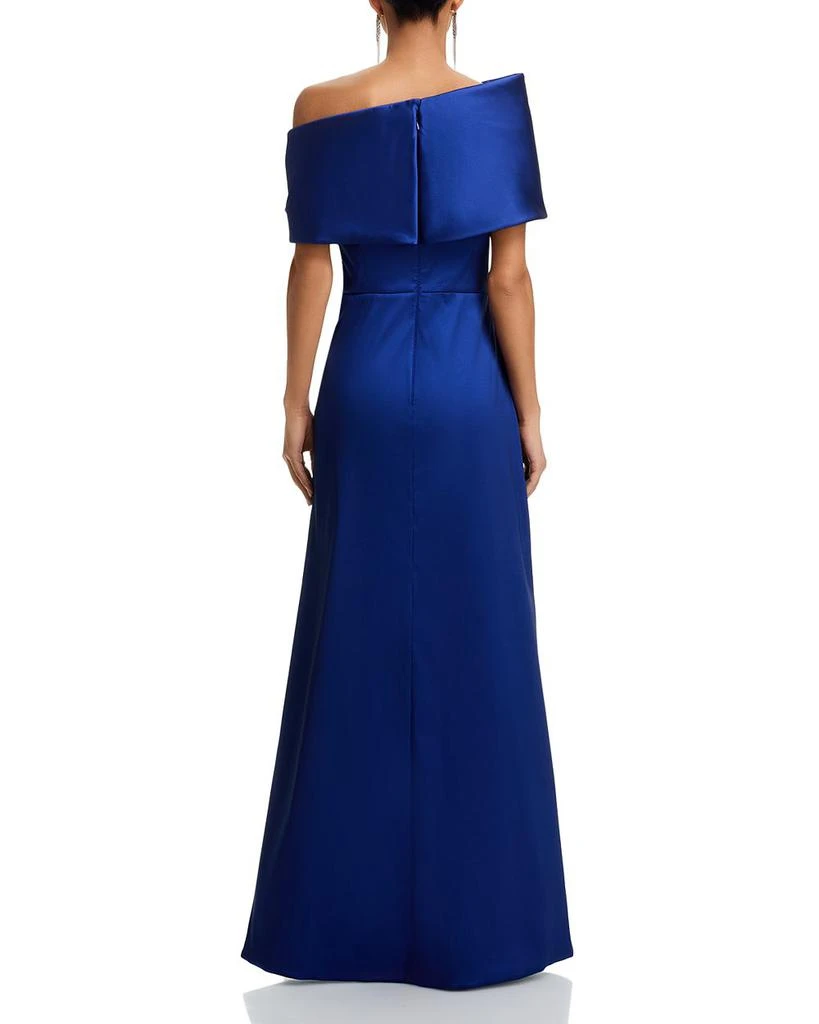 Teri Jon Stretch Mikado Asymmetric Off Shoulder Cuff Gown 4