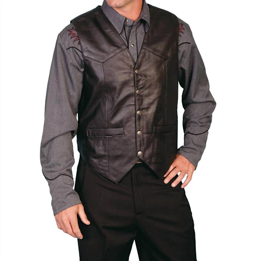 Scully Scully - Snap Front Lambskin Leather Vest