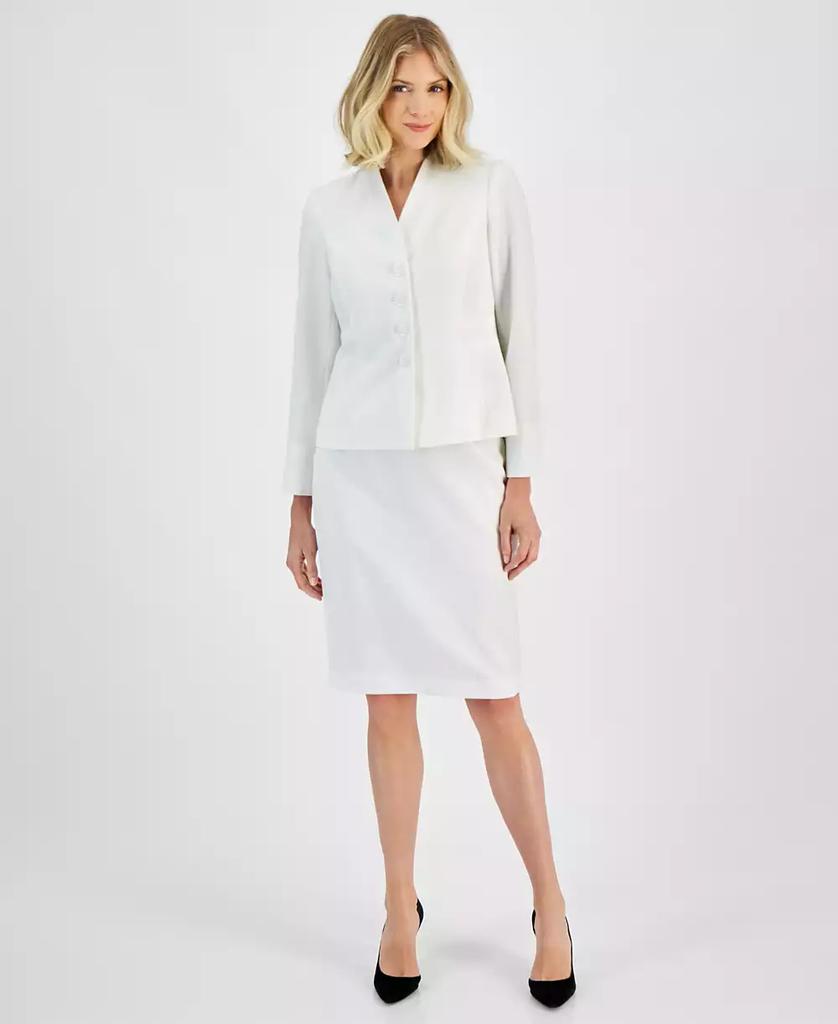Le Suit Women's Stand-Collar Pencil Skirt Suit, Regular & Petite