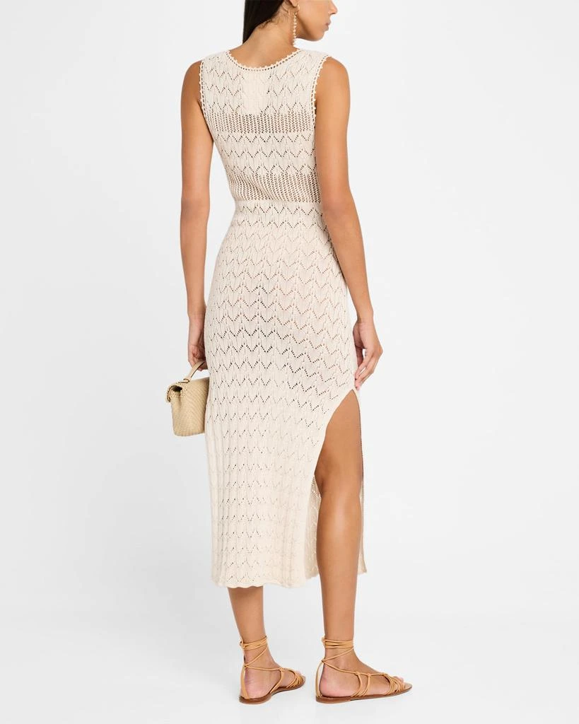 VANESSA BRUNO Elka Sleeveless Pointelle-Knit Midi Dress 3