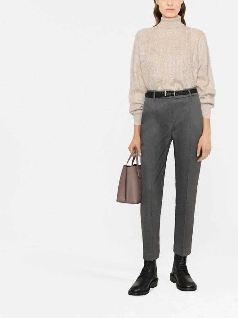 Brunello Cucinelli Tailored Dark Gray Trousers With High Waist Design 2