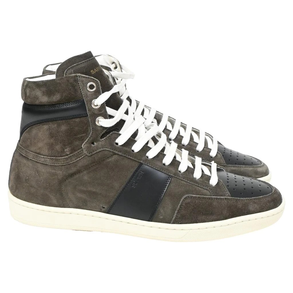 Yves Saint Laurent SL/10H High Top Sneakers in Brown Suede 1