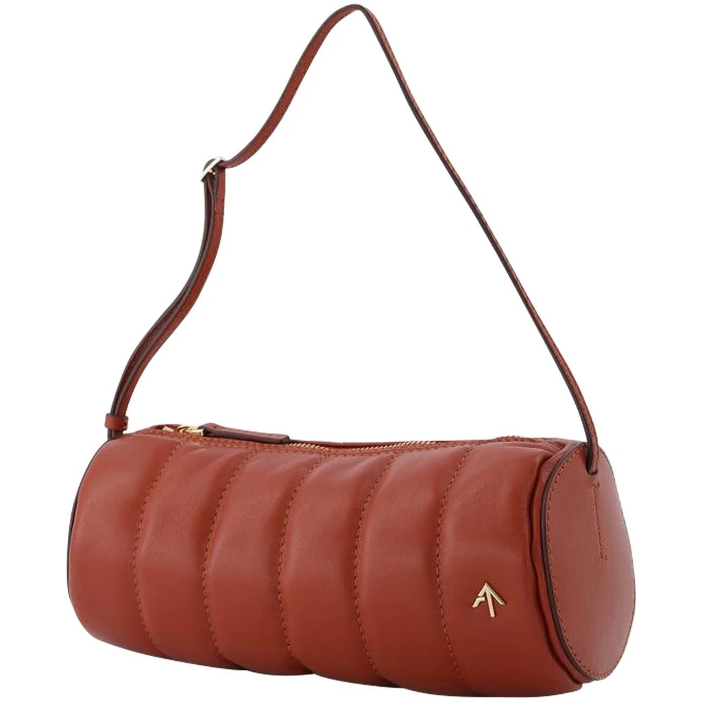 Manu Atelier Padded Cylinder Bag in Red Leather 1