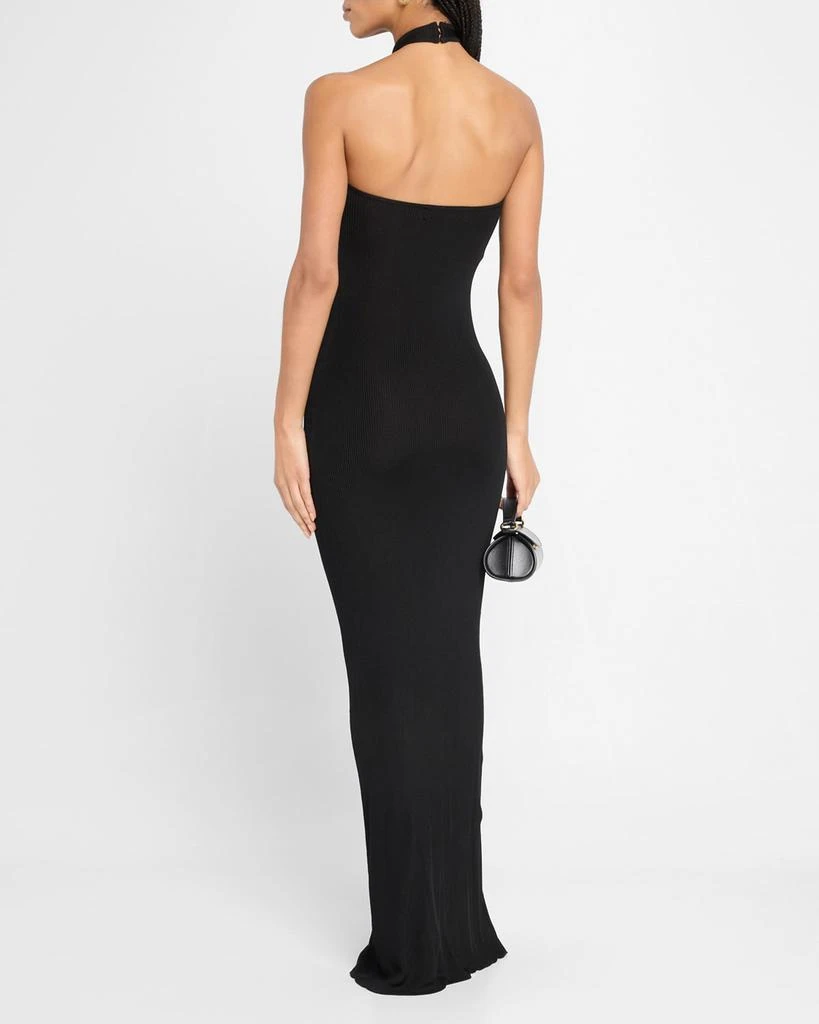 slim fit dress slacks Nili Lotan Women's Lita Halter Column Gown - Black main image 1