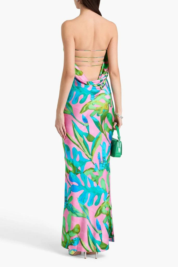 retrofête Keaton strapless printed silk-blend maxi dress 3
