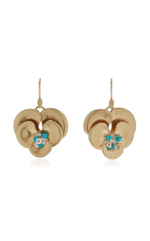 Annette Ferdinandsen Annette Ferdinandsen - Pansey 14K Yellow Gold; Pearl Turquoise Earrings - Gold - OS - Moda Operandi - Gifts For Her