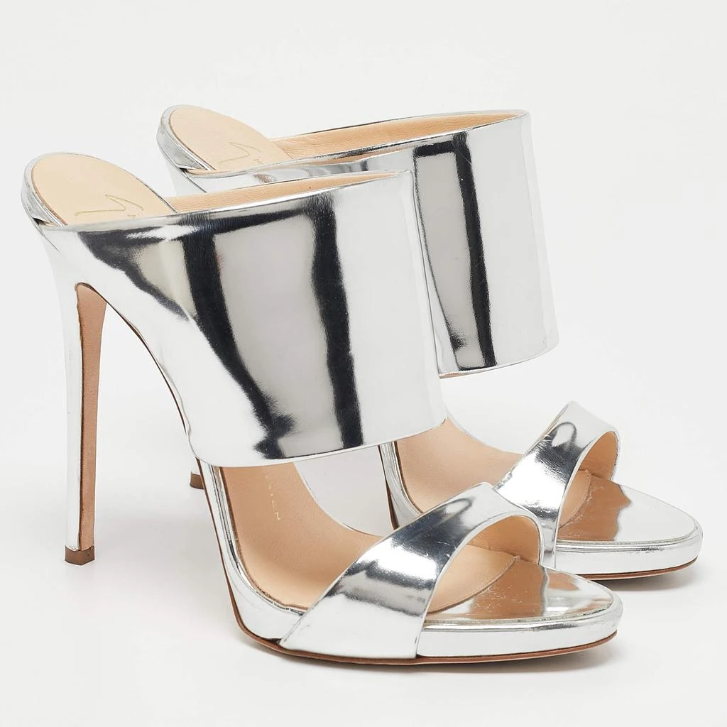 Giuseppe Zanotti Giuseppe Zanotti Silver Leather Andrea Sandals Size 39 4