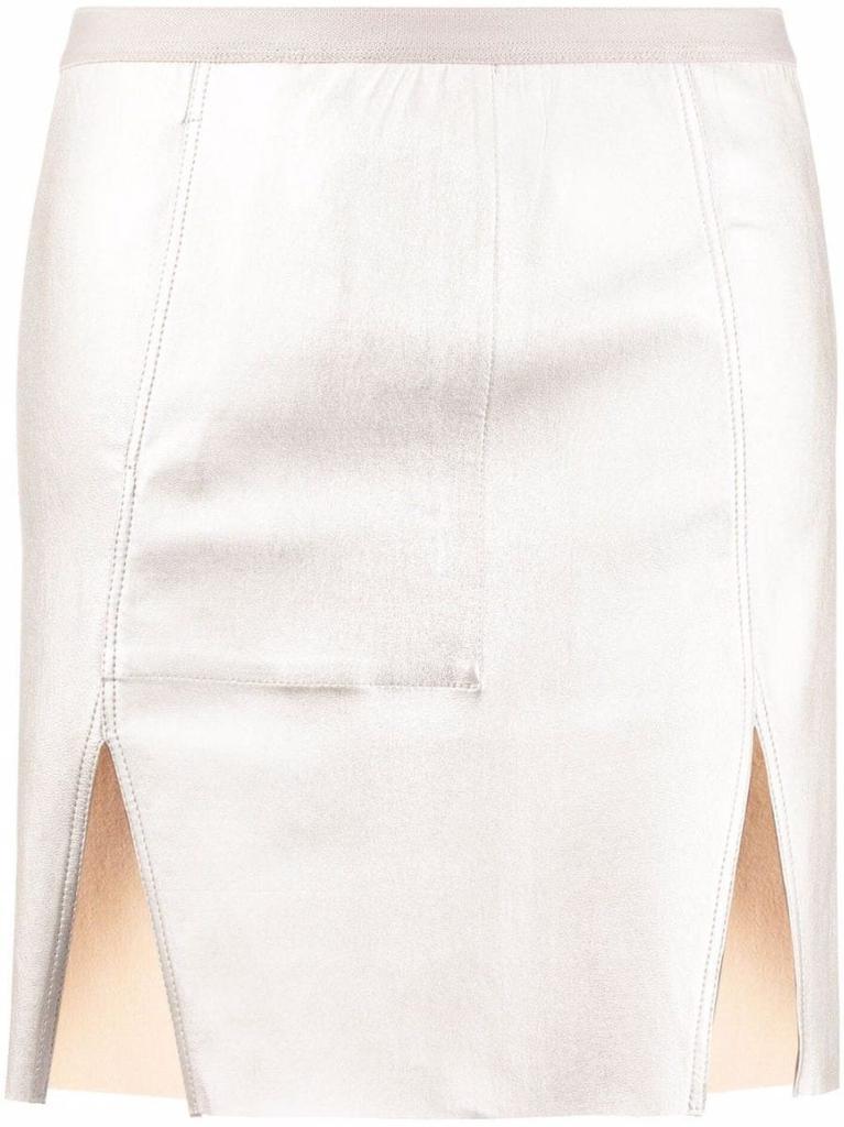 NA Silver front slit mini Skirt