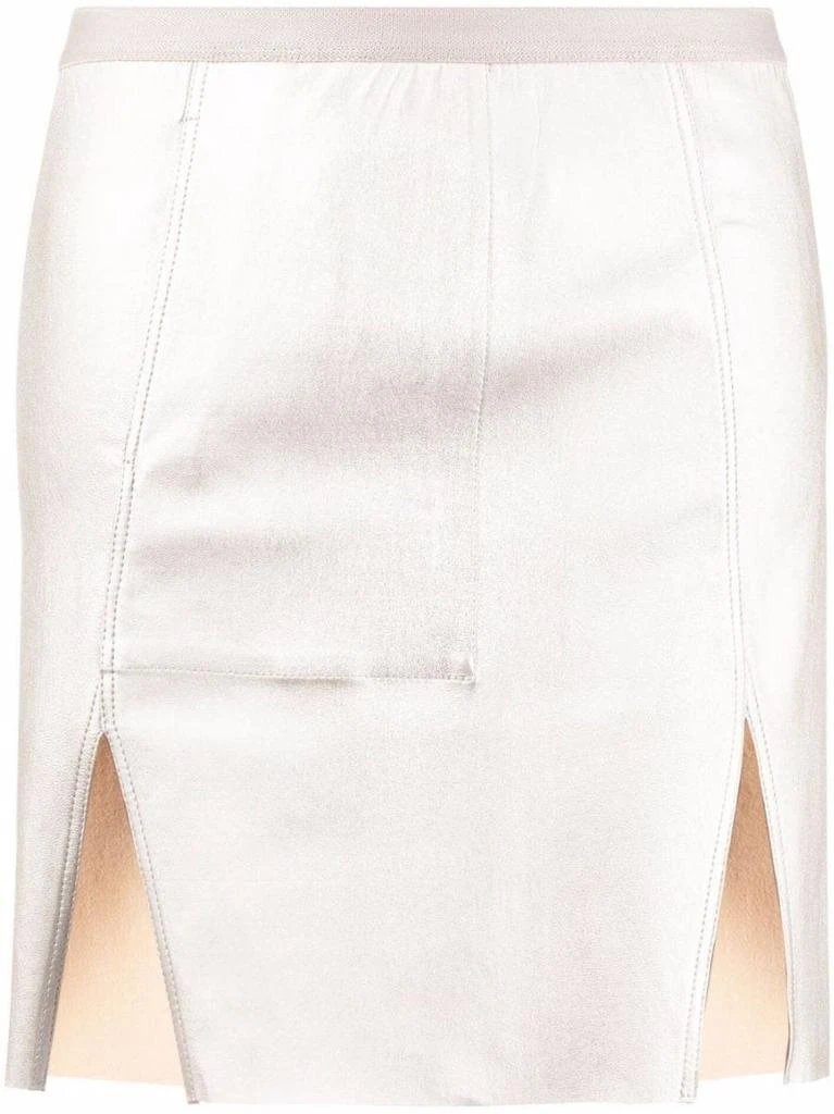 NA Silver front slit mini Skirt 1