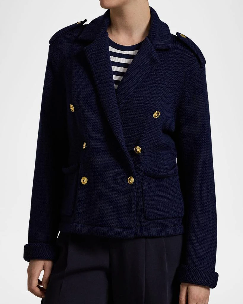 Ralph Lauren Double-Breasted Wool Sweater Blazer 4