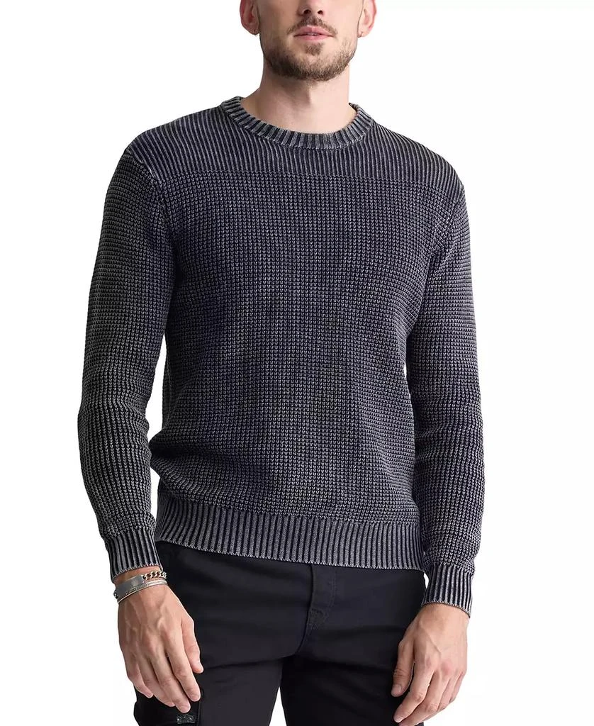 BUFFALO David Bitton Men's Washy Cotton Textured Knit Crewneck Sweater 1