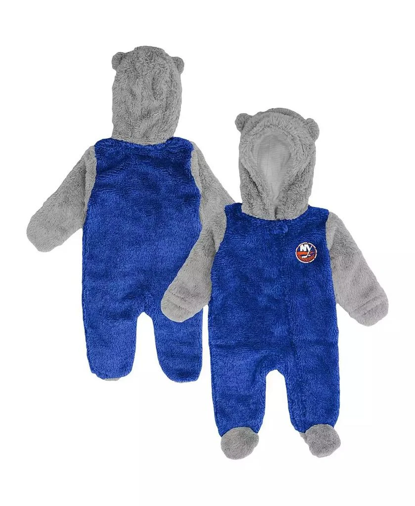 Outerstuff Newborn and Infant Boys and Girls Royal New York Islanders Game Nap Teddy Fleece Bunting Full-Zip Sleeper 1