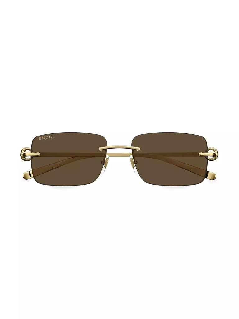 Gucci Horsebit Top Bar 55MM Square Sunglasses 2
