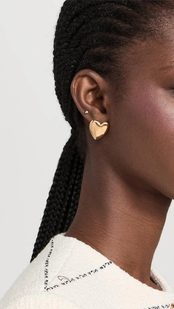 By Adina Eden Solid Puffy Heart Stud Earrings 2