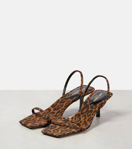 Yves Saint Laurent Jaspe 55 leopard-print grosgrain sandals 5