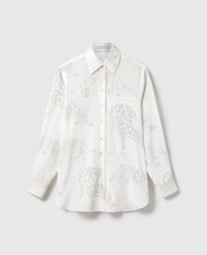Stella McCartney Stella McCartney - Leopard Pattern Oversized Shirt, Woman, Natural, Size: 42 1