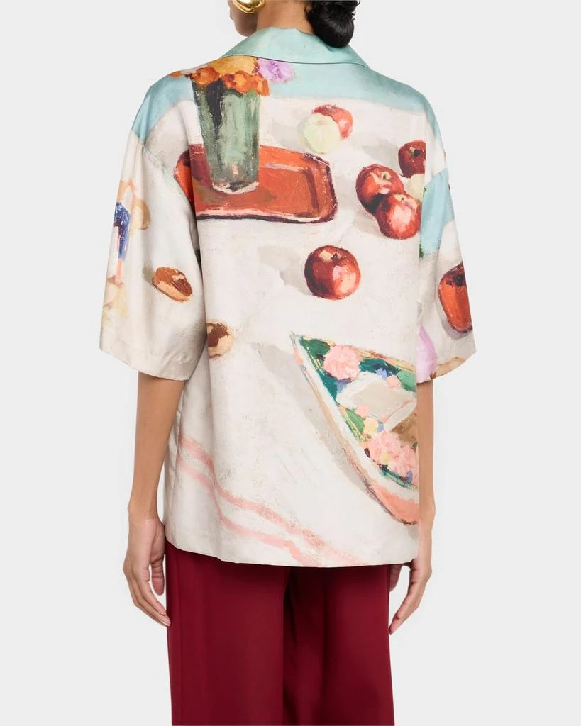 Nanushka Caspian Button-Front Silk Twill Shirt 3