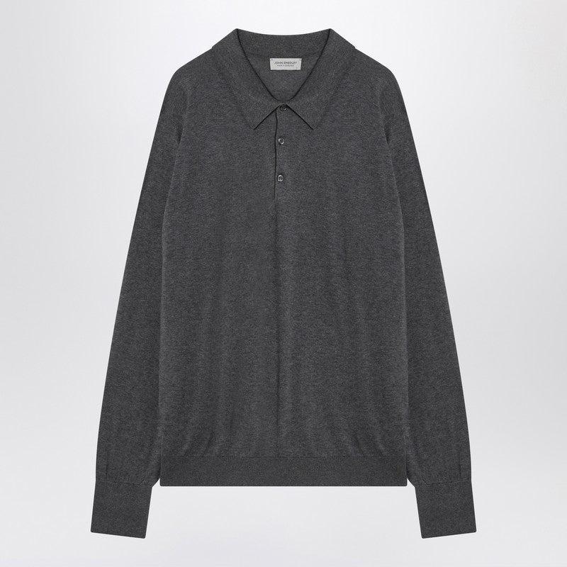 JOHN SMEDLEY Finchley Long-sleeve Polo ⑤ Finchley Polo Shirt In Blaze Red | John Smedley