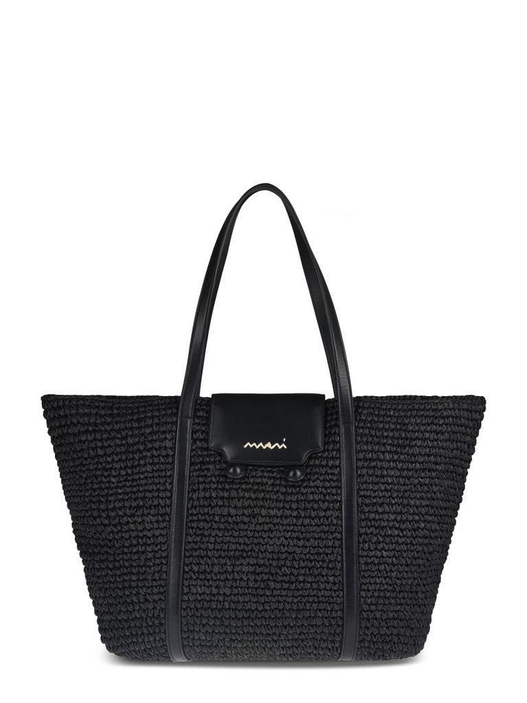 トートバッグ MARNI Marni Tropicalia Nano Bucket Bag Tropicalia Small Bucket Bag in brown leather and raffia