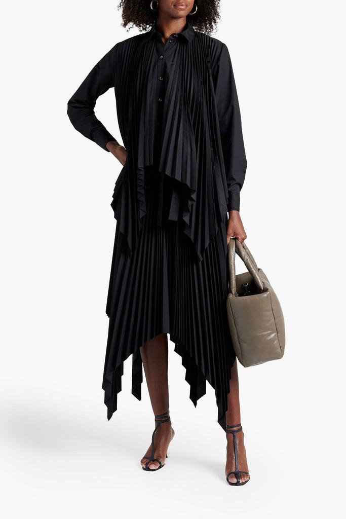 ROSETTA GETTY Wrap-effect pleated poplin skirt
