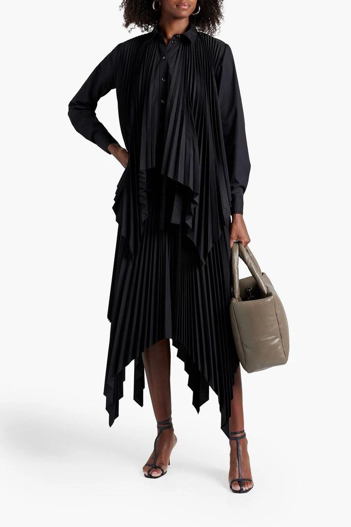 ROSETTA GETTY Wrap-effect pleated poplin skirt 2