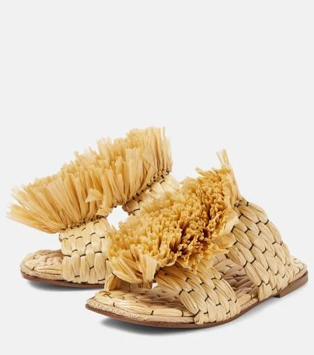 Dries Van Noten Raffia espadrille slides 5