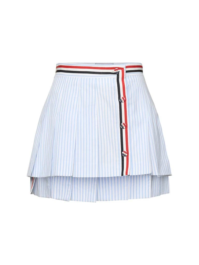 Thom Browne Pleated Cotton Poplin Mini Skirt 1