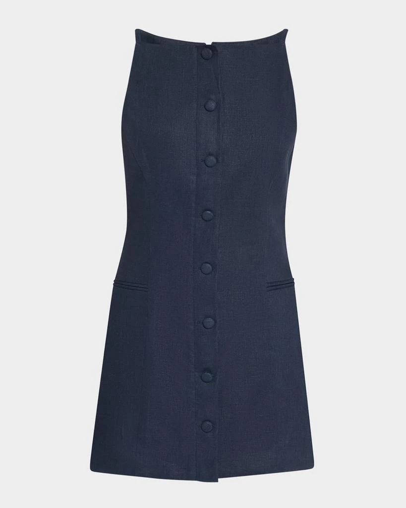 Faithfull the Brand Ambra Button-Front Mini Dress 1