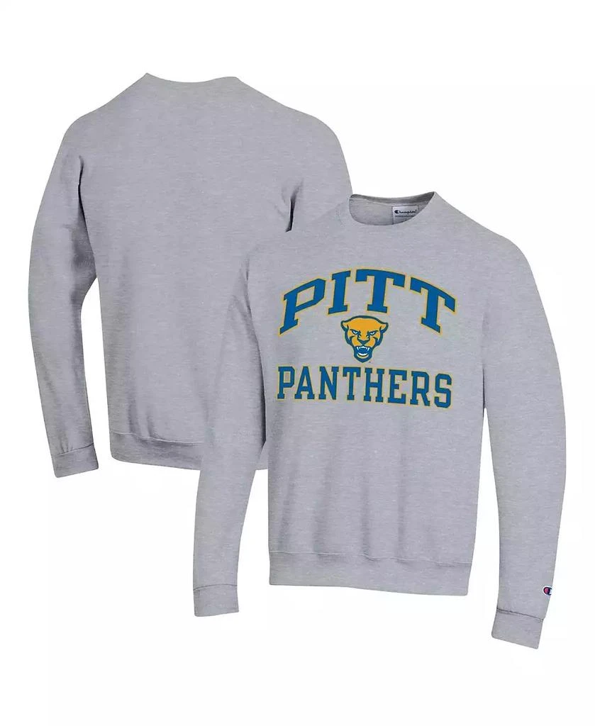 Champion Men's Heather Gray Pitt Panthers High Motor Pullover Sweatshirt 1