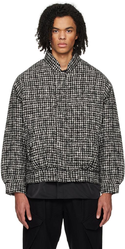 SOPHNET. Black & White Moulin Zip Jacket