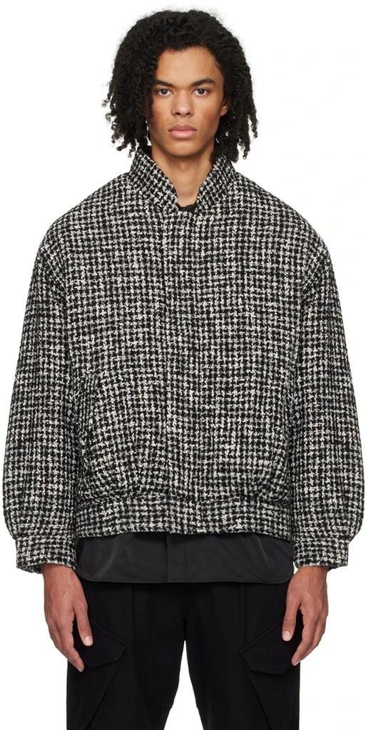 SOPHNET. Black & White Moulin Zip Jacket 1