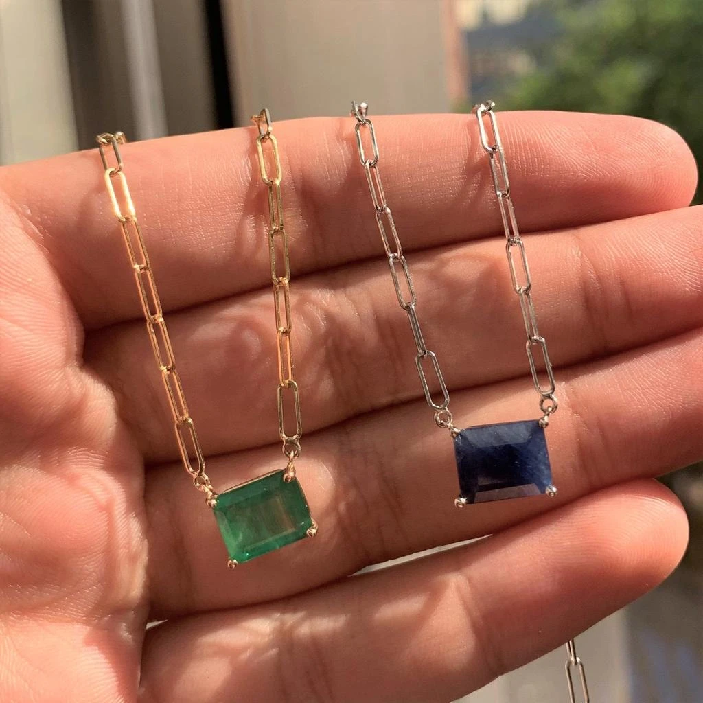 Sabrina Designs 14k Gold & Emerald Link Necklace 3