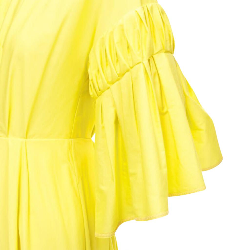 ROKSANDA cotton origami pleat sleeve A-line dress