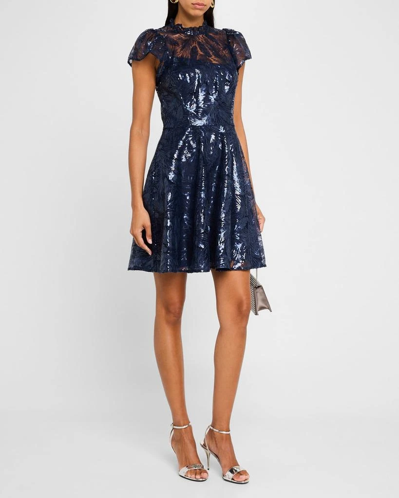 Shoshanna Flutter-Sleeve Sequin Mini Dress 1