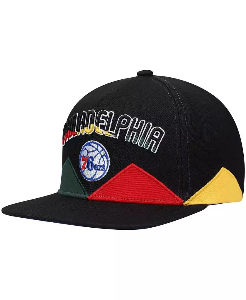 Mitchell & Ness Men's Black Philadelphia 76ers Black History Month Snapback Hat 1