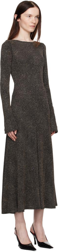 Beaufille Black & Gold Baes Open Back Maxi Dress