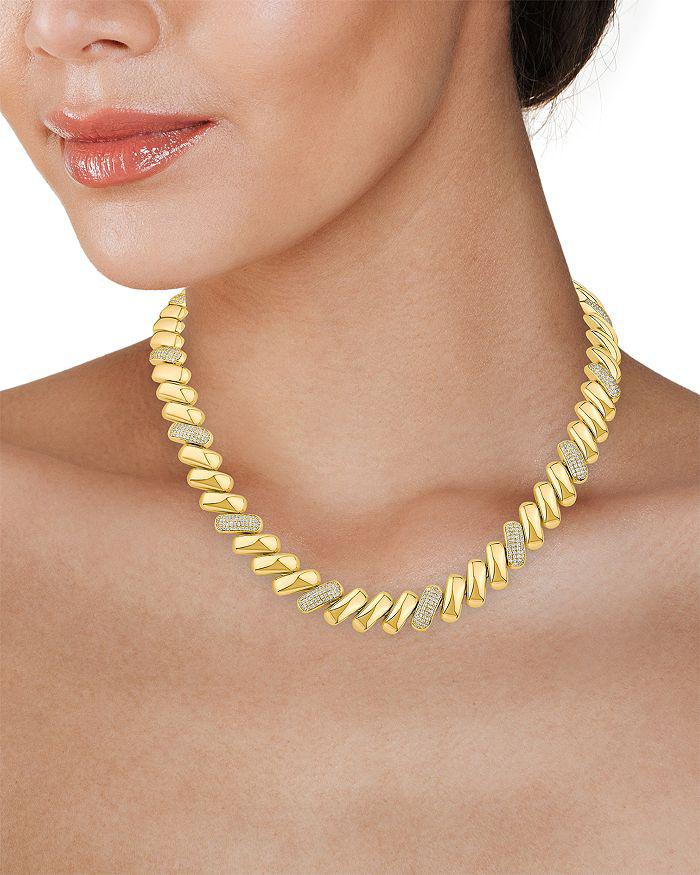Kenneth Jay Lane Pavé Chunky Link Collar Necklace, 16"