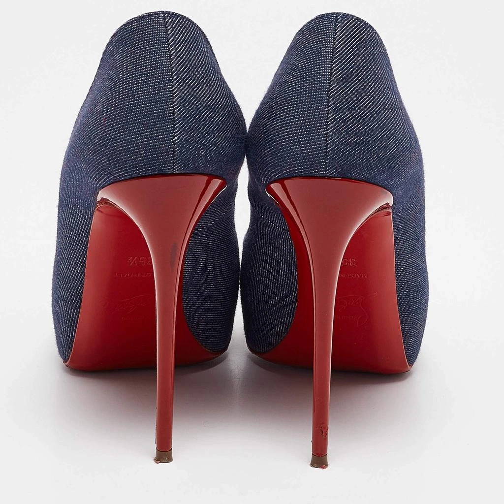 Christian Louboutin Christian Louboutin Navy Blue Denim Very Prive Peep Toe Pumps Size 35.5 5