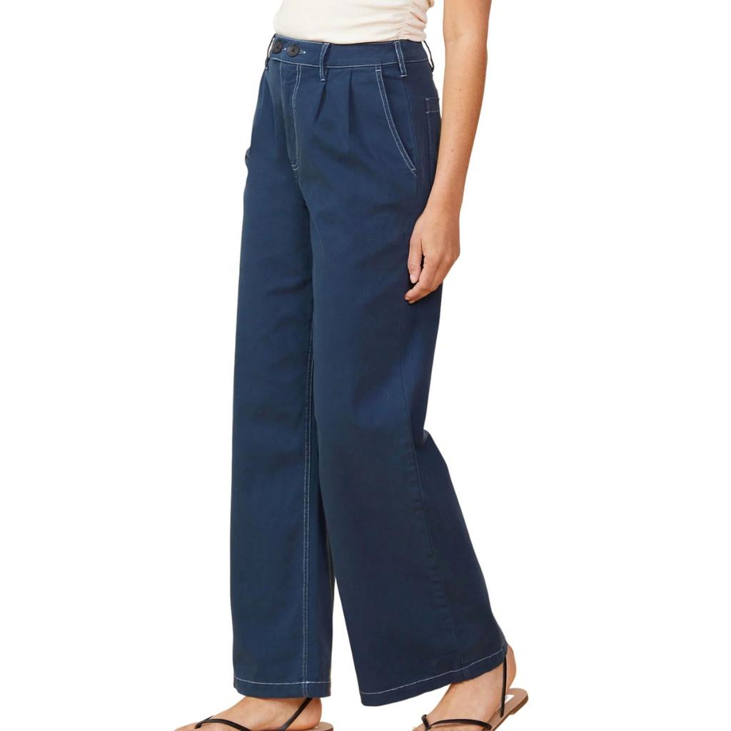 Monrow Monrow - COTTON TWILL WIDE LEG TROUSERS