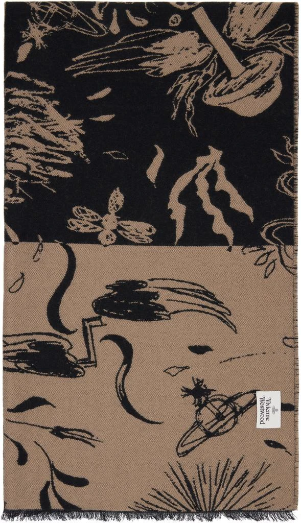 Vivienne Westwood Black 
Beige Check Board Stole Scarf 2