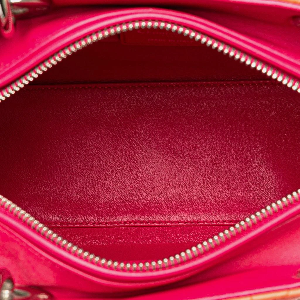 Dior Dior Orange Medium Bicolor Lambskin Cannage Lady Dior 5