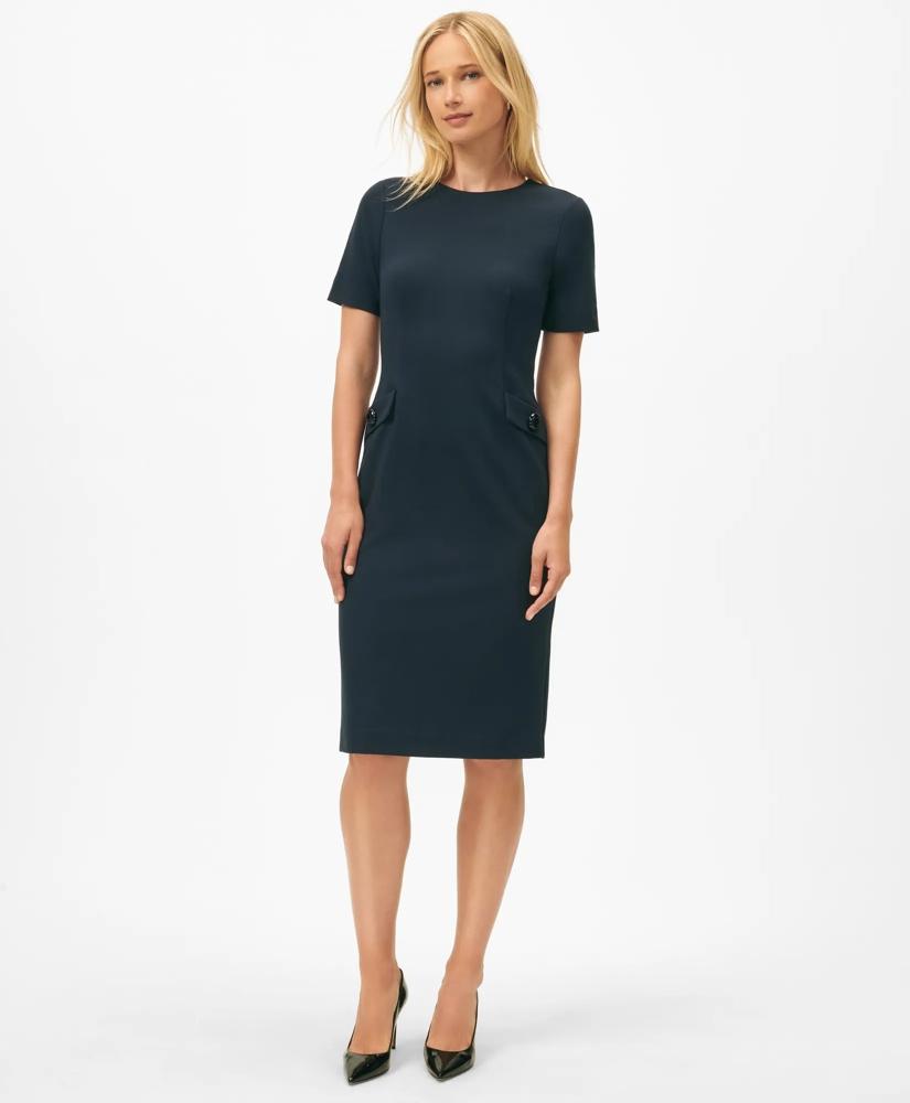Brooks Brothers Short Sleeve Hip-Pocket Ponte Dress