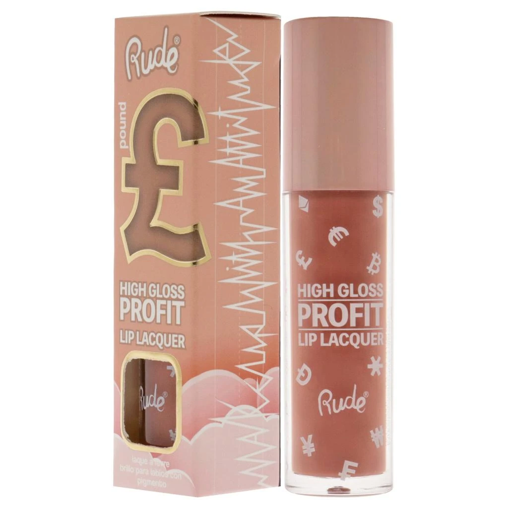 Rude Cosmetics High Gloss Profit Lip Lacquer - Pound by  for Women - 0.141 oz Lip Gloss 4