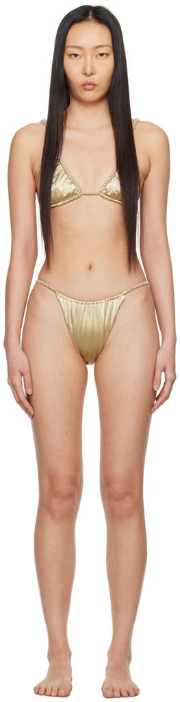 Isa Boulder SSENSE Exclusive Gold & Silver Chain Reversible Bikini