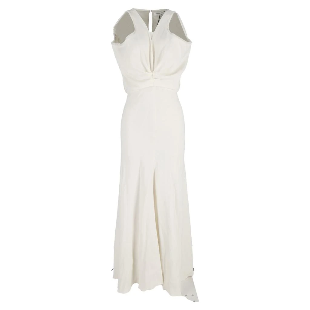 Draped Armhole Detail V-Neck Gown In Ivory Acetate  On Sale Now with Up to  65% Off | Discover Exclusive Deals & Savings at BeyondStyle  Authentic Victoria  Beckham women|clothing|dresses with Limited-Time