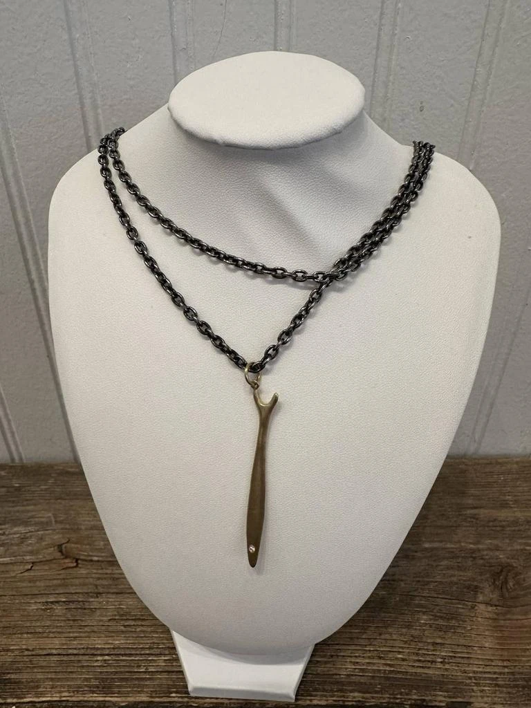 Lisa Ziff Designs Lisa Ziff Designs - 10k Big Fish Necklace With Diamond And Rho Chain