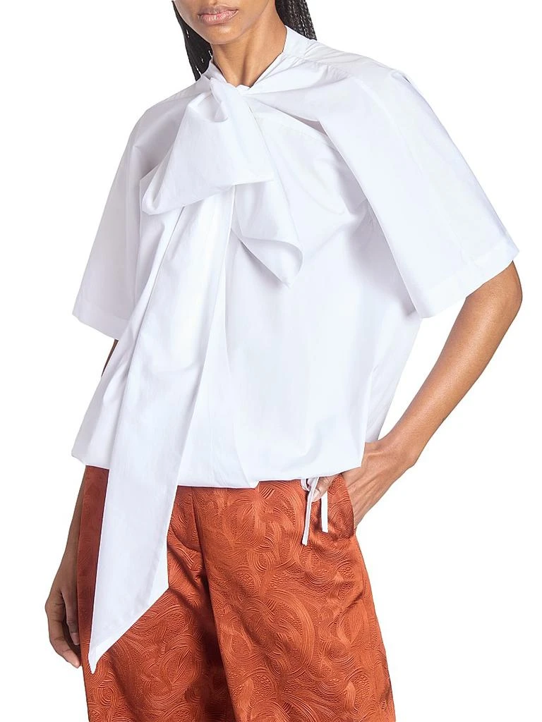 Dries Van Noten Curbin Cotton Tie-Neck Blouse 6